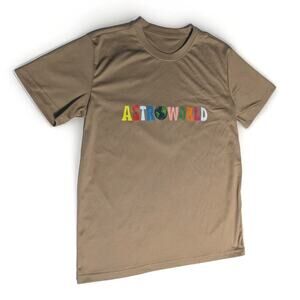 Astroworld T Tee Shirt Mens Womens Tan Beige Travis Scott Merch Record Size M
